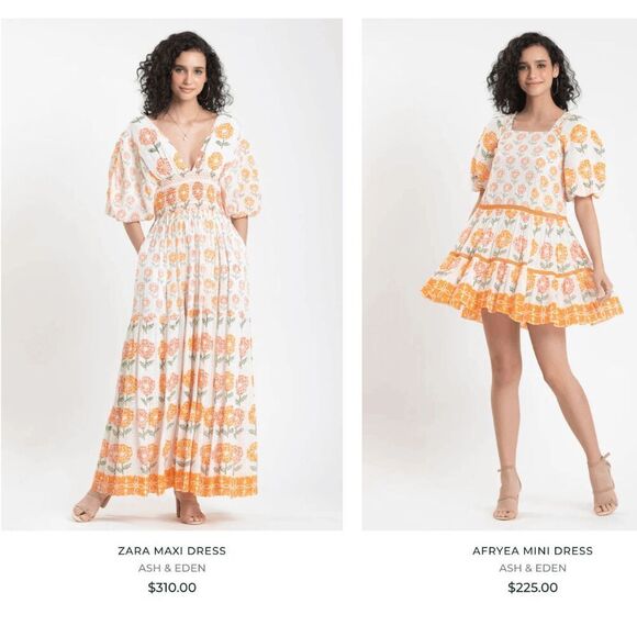 Ash & Eden 2-Piece Floral Maxi Skirt Set Boho Smocked Crop Top L - Picture 4 of 16